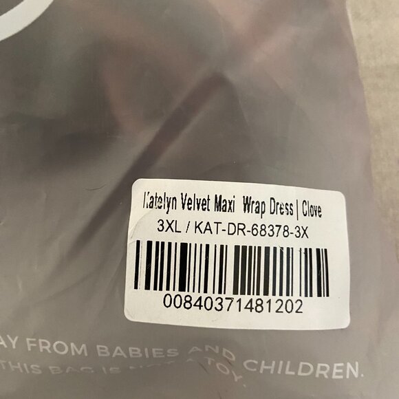 Baltic Born Katelyn Velvet Maxi Wrap Dress | Clove Size 3XL3XL - Picture 6 of 7